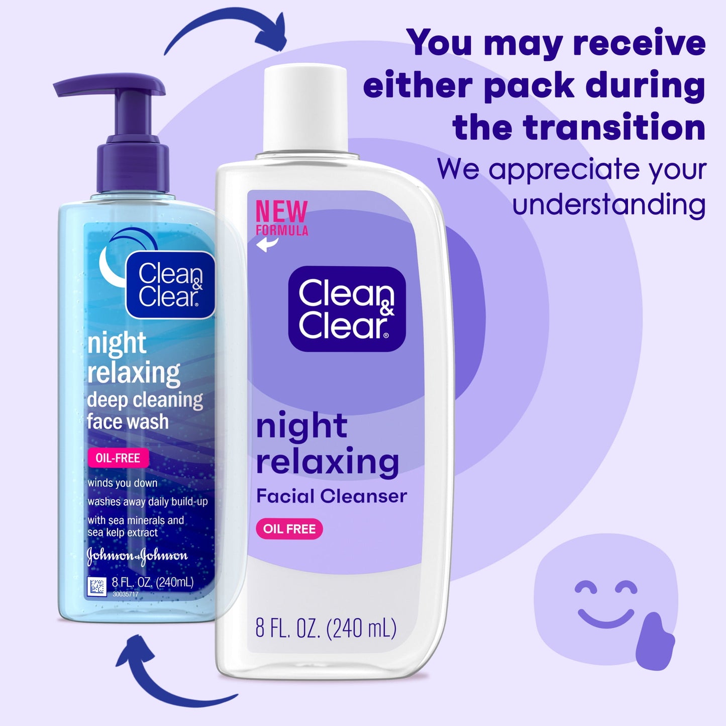 Clean & Clear Night Relaxing Oil-Free Night Face Wash, 8 fl. oz