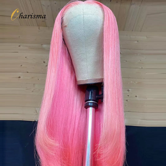 Charisma Silk Straight Synthetic Lace Front Wig Synthetic Lace Wigs for Women Lace Frontal Wig Pink Lace Front Wig Cosplay